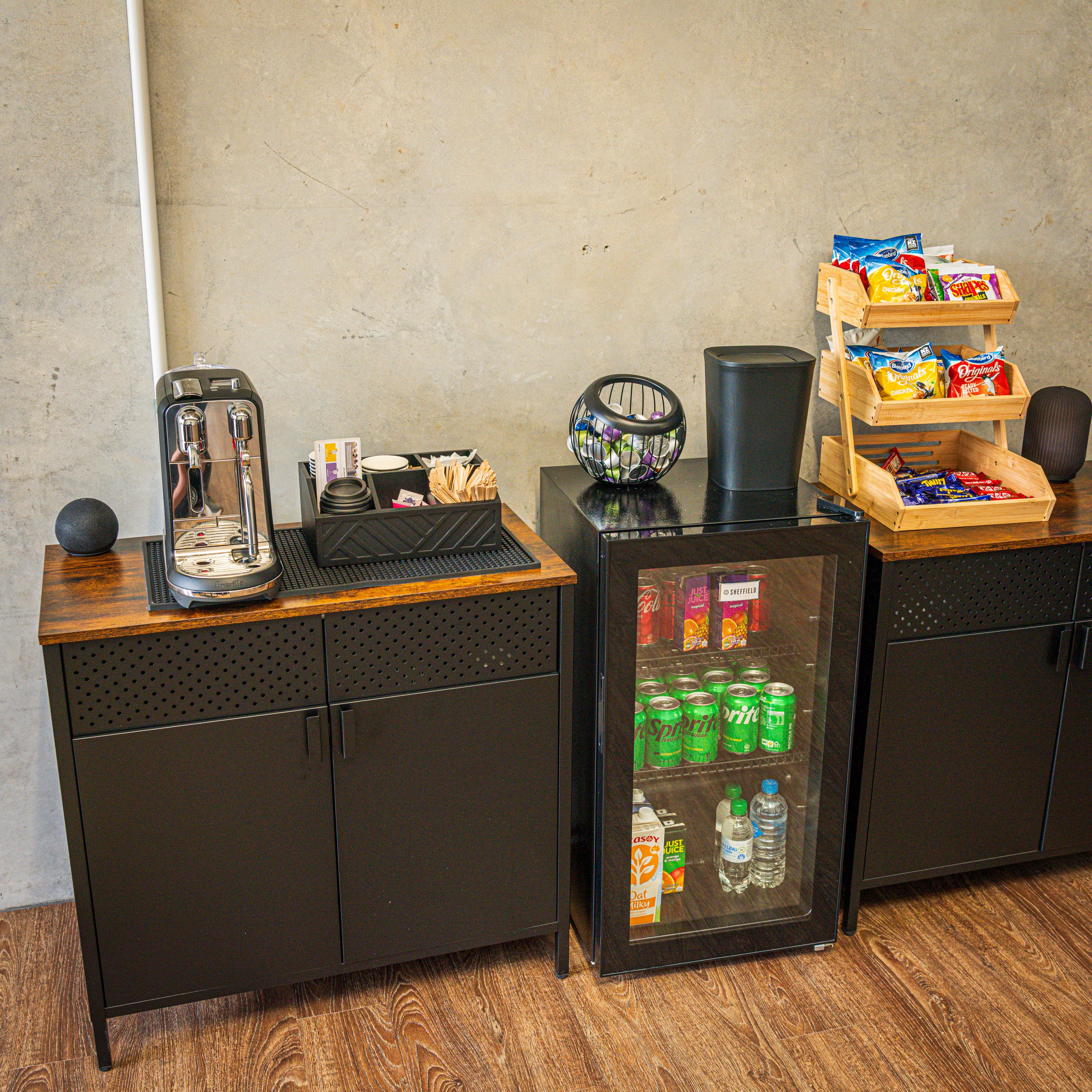 Complimentary coffee and refreshments for lounge customers
